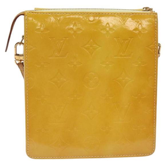 LOUIS VUITTON Monogram Vernis Motto Pouch Lime Yellow M91059 LV Auth ep7977 - Picture 2 of 16